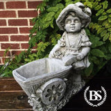 Wheel Barrow Girl - Garden Ornament Mould | Brightstone Moulds